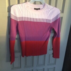 Banana Republic Pullover Sweater SzM Ribbed Knit Multicolor Round Neck Pre-Owned